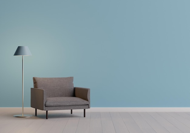 Wohnzimmer-Innenarchitektur mit Sofa und Lampe