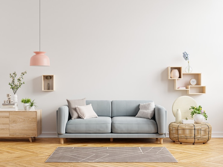 Foto wohnzimmer innenwand haben sofa und dekoration