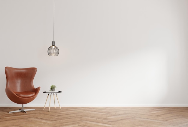 Foto wohnzimmer-innenwandmodell mit sesselminimal design3d-rendering