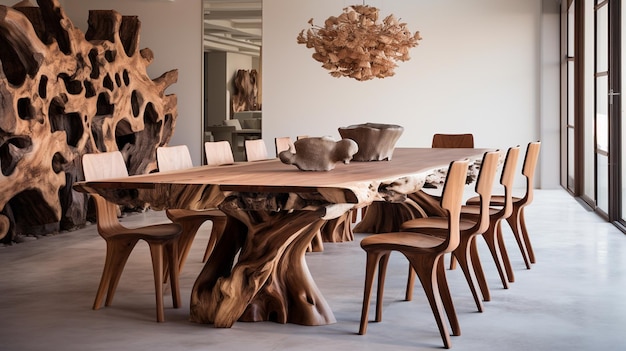 Wohnzimmer mit Holztisch