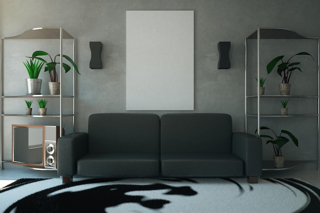 Wohnzimmer mit Sofa