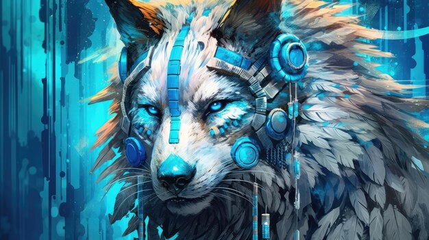 Wolf Art Roboterblau