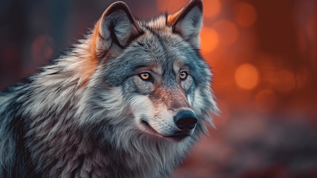 Wolf hochdetaillierte filmische generative KI