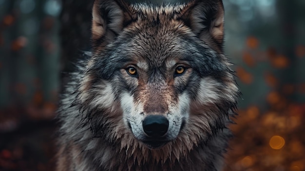 Wolf IA generativa cinemática altamente detallada