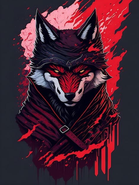 Wolf-Illustration-T-Shirt-Vektorkunst