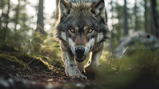 Wolf im Wald Grauer Wolf im Wald Wolf im Wald