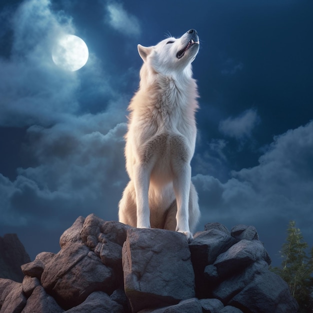 Foto wolf in natürlicher umgebung
