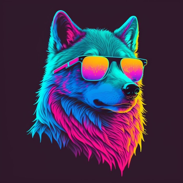 Wolf mit Sonnenbrille