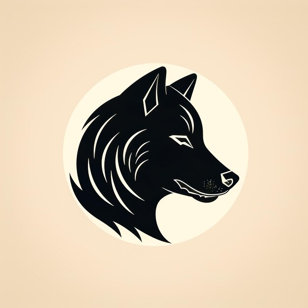 Wolf-Silhouette-Kopf-Logo-Design, generative KI