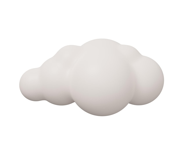 Wolke 3d-Symbol isoliert minimale 3D-Render-Illustration im trendigen Cartoon-Stil