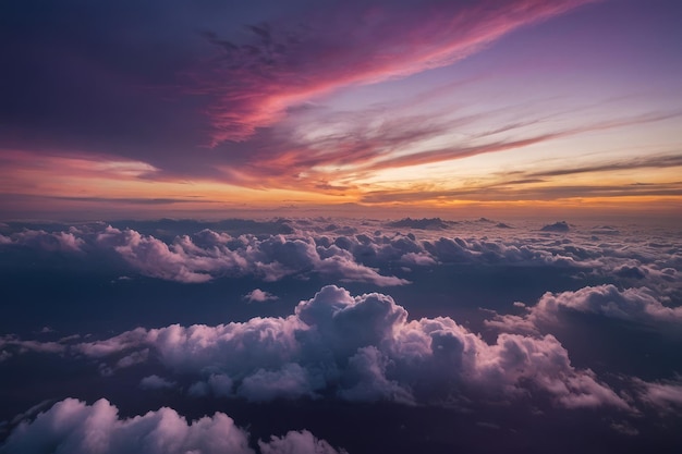 Wolke am lila Himmel bei Sonnenuntergang