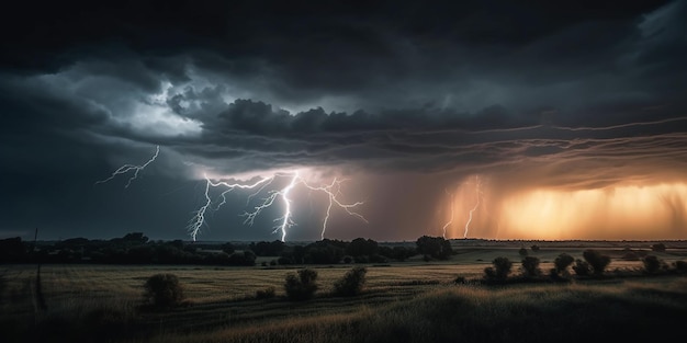 Foto wolken und blitze bei stürmischem wetter