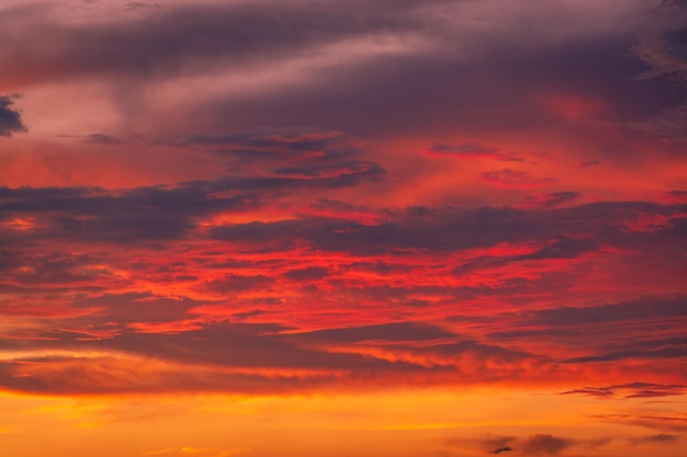 Wolkenbild gegen den Himmel beim Sonnenuntergang