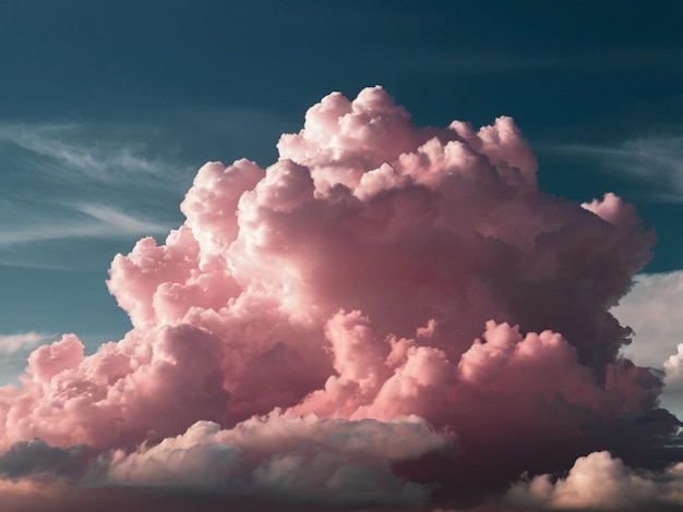 Wolkenhimmel mit einer rosa Farbe