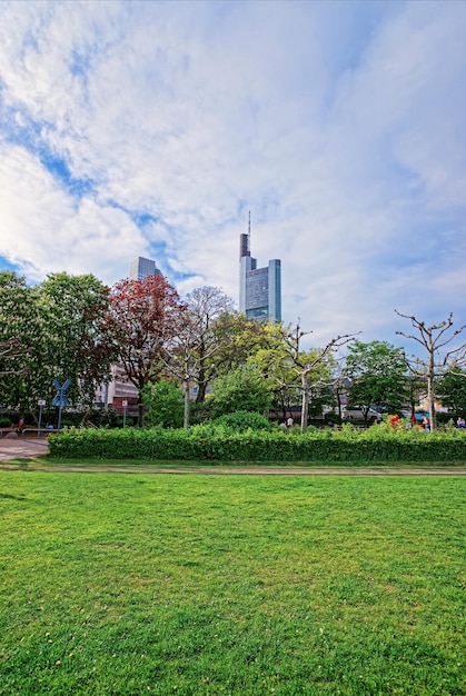 Wolkenkratzer des Geschäfts- und Finanzzentrums in Frankfurt am Main in Deutschland.