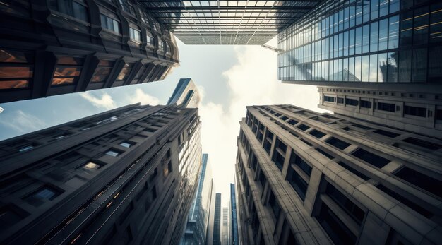 Wolkenkratzer in einer Stadt mit Himmelshintergrund