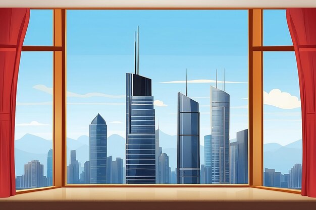 Wolkenkratzeransicht Stadtführer Fensterrahmen