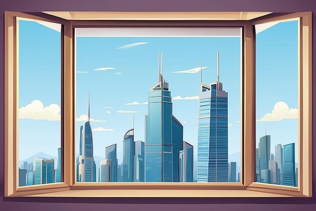 Wolkenkratzeransicht Stadtführer Fensterrahmen