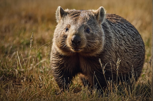 Wombat cnc arte de corte com pastagens australianas e burrow elemen camiseta tatuagem arte de impressão tinta de design