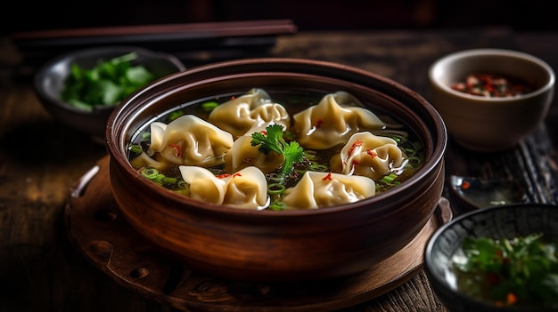 Wonton-Suppe ist eine traditionelle chinesische Suppe