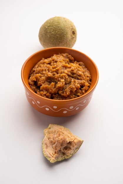 Wood Apple ou Kavath chutney é uma receita de acompanhamento azedo e doce da Índia