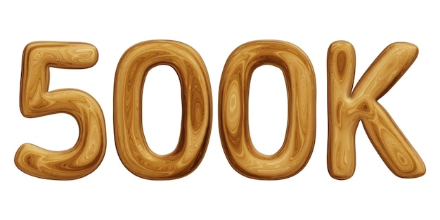 Foto wooden 500k para seguidores e assinantes celebração