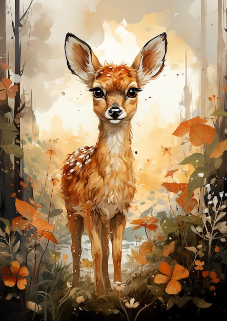 woodland_deer_by_lori_dufresne_3_x_5_in_in_the_style