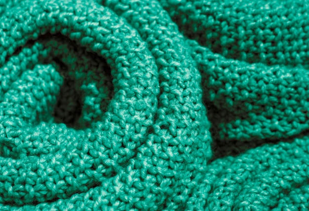 Woolen Maschenwarenahaufnahme der modischen grünen Farbe des Quetzals, Beschaffenheit, Hintergrund