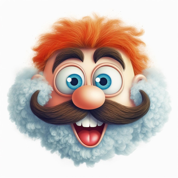 Wooly Willy 2d-Cartoon-Illustration auf weißem Hintergrund