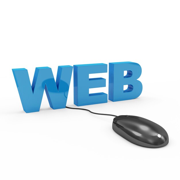 Word Web con ratón de ordenador aislado
