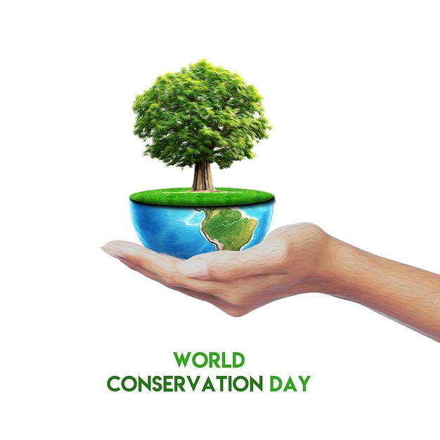 World Conservation Day Symbol 3D-Illustrationsdesign