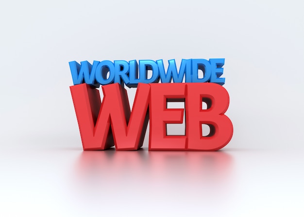 World Wide Web 3D texto en blanco