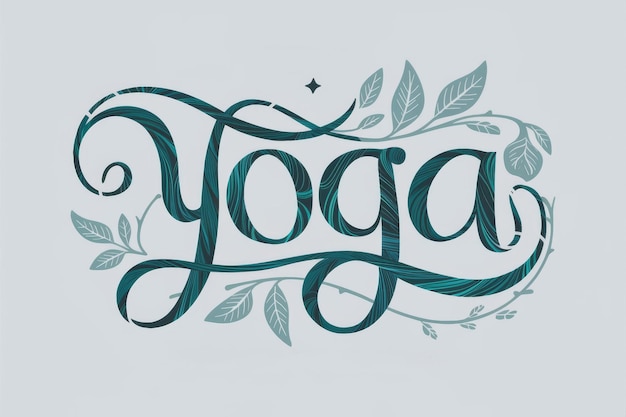 Wort mit Yoga-Blatt-Design