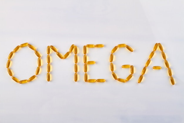 Foto wort omega aus pillen.