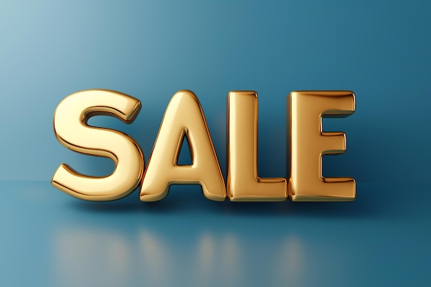Wort SALE aus Gold auf blauem Hintergrund Rabatt- und Werbe-Shopping-Schild für den Black Friday Sale Sonderangebot Kopierplatz