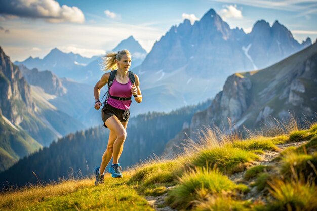 Woultra-Trail-Marathonläufer läuft durch