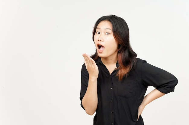 WOW aufregende Geste der schönen asiatischen Frau, Isolated On White Background