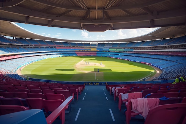 Foto würde cricket cup ball stadion mit lebendigen farben ultra hd