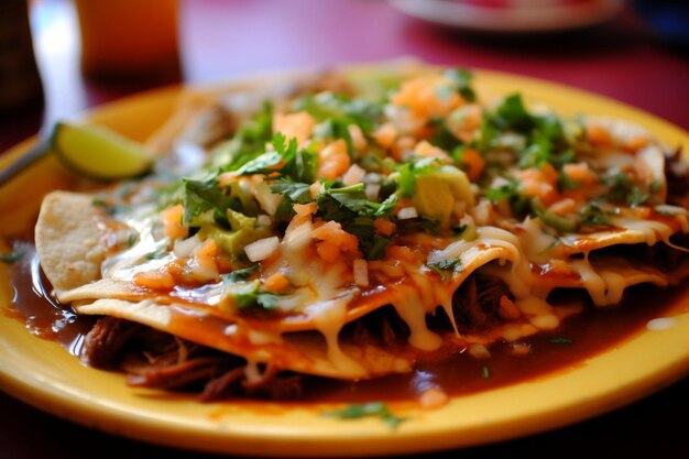 Foto würstchen- und pfeffer-enchiladas mit würziger marinara