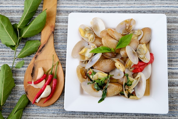 Würzige Fried Clams, thailändisches Essen