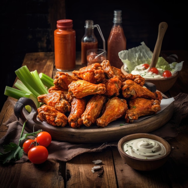 Würzige hausgemachte Buffalo Wings Generative KI