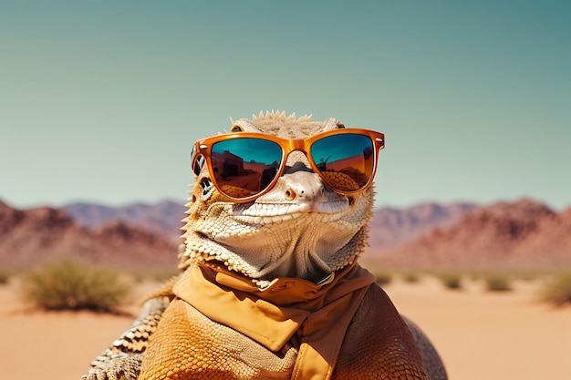 Wüsten-Eidechse mit Sonnenbrille