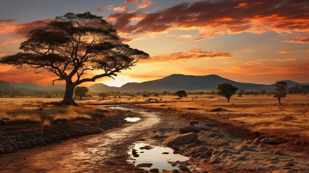 Foto wüstenansicht auf die berge in afrika