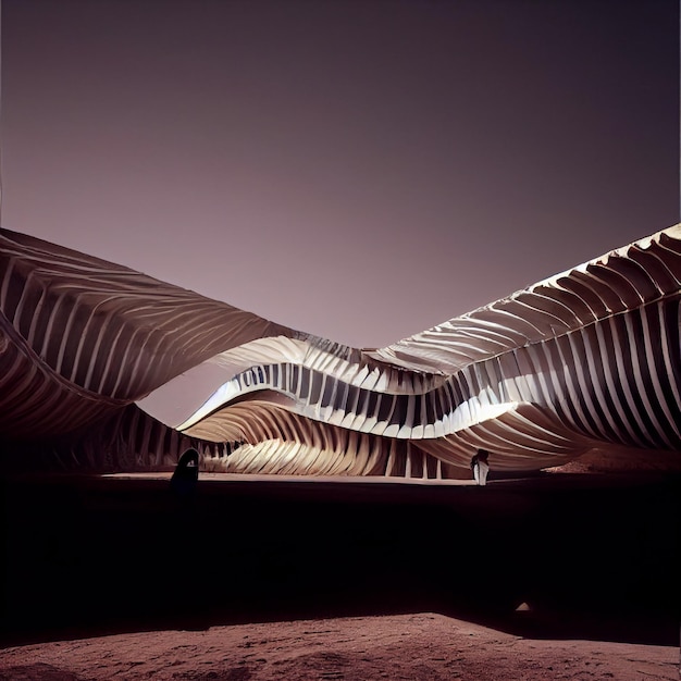 Wüstenarchitektur der abstrakten Kunst bauen