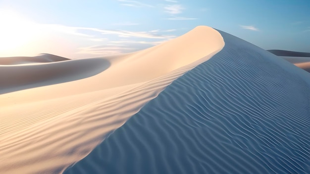 Foto wüstenlandschaft wunderschöne sanddünen weiße und goldene sandoasen mirage