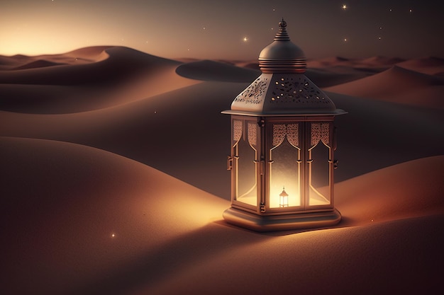 Wüstenlaterne Hintergrund islamisches Konzept generierte KI