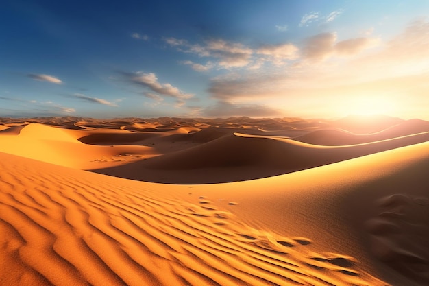 Wüstensand und Dünen bei Sonnenuntergang, im Moment eingefangen