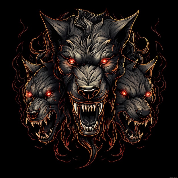 Wütende Cerberus-Illustration