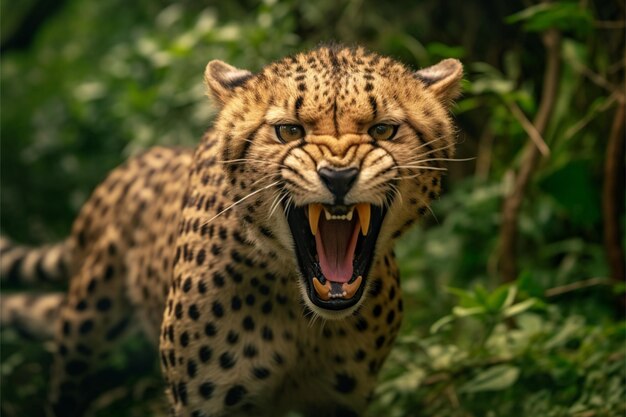 Foto wütender gepard wildes tier im dschungel