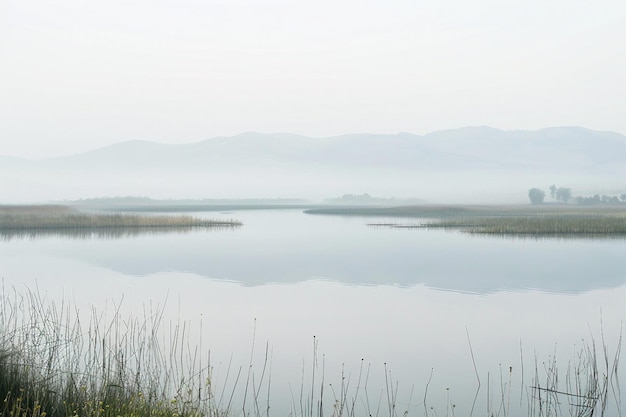 Wular See auf weißem Hintergrund